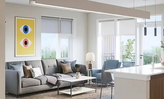 A fully furnished living room