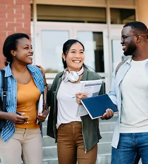 A young group of diverse students