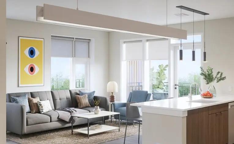 A fully furnished living room
